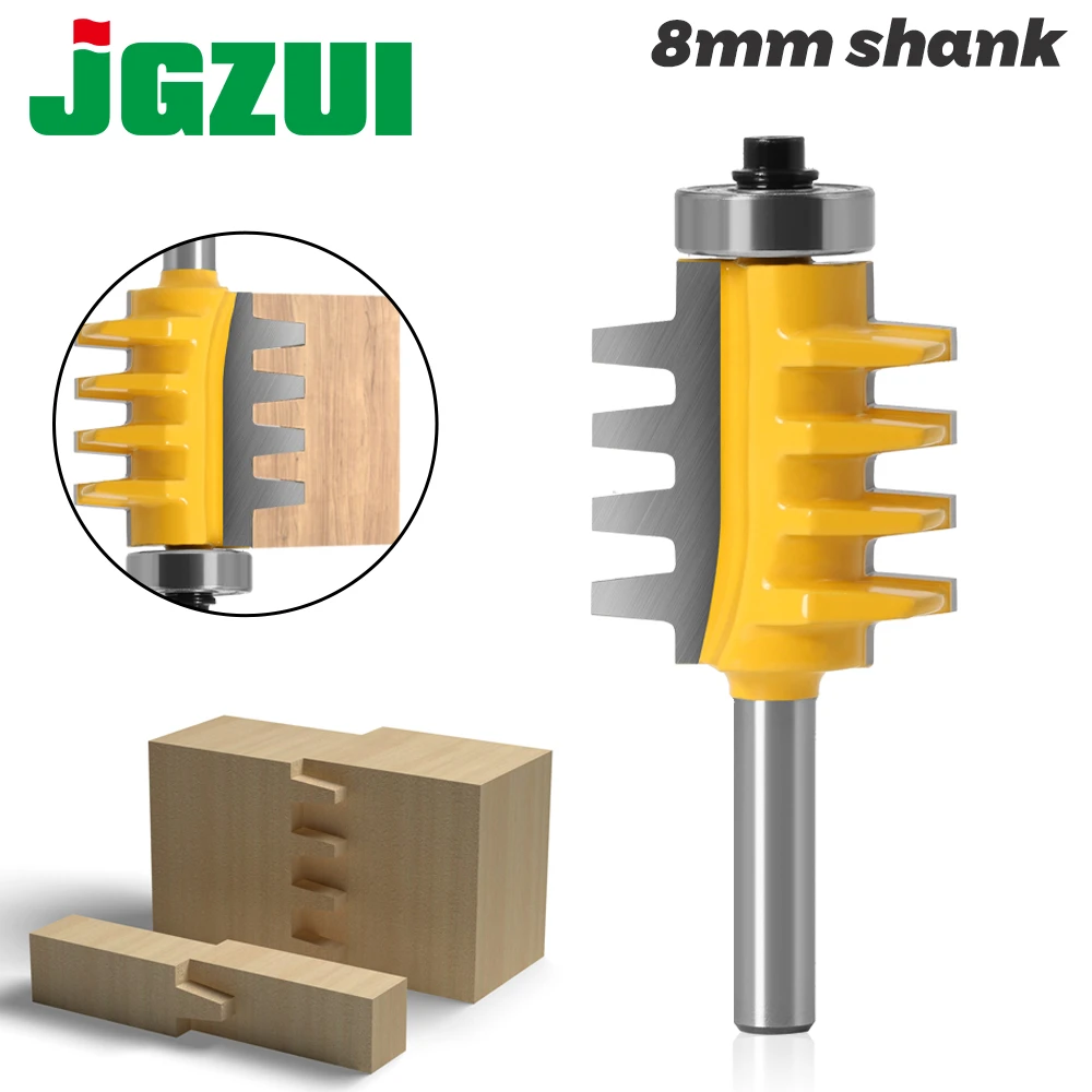 8Shank Rail Reversible Finger Joint Glue Router Bit Cone Tenon Woodwork Cutter Power Tools Wood Router Cutter