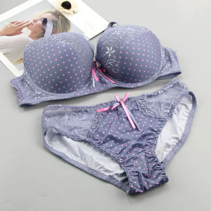Nouvelle Seamless G String Intimate Print Bra Sets Sexy Thong BCDE Push Up Fashion Women Underwear Panty Black White Lingerie