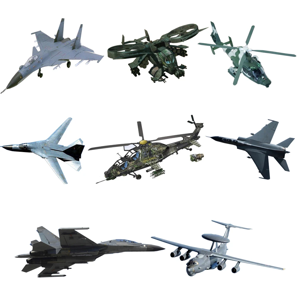 1pcs Mini Aircraft Model Building Assembling JH-7 JK-2000 Z-10 SU-33 SU-47 J-11 Z-9 Rdagunship Famous Airplane Model Collection