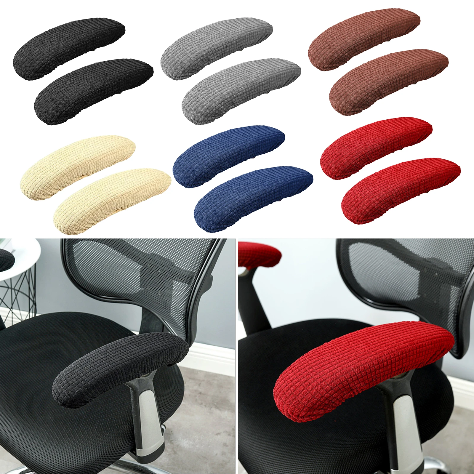 2pcs Chair Armrest Pads For Home or Office Chairs For Elbow Relief Polyester Armrest Gloves Slip Proof Sleeve Pack Chair Cover