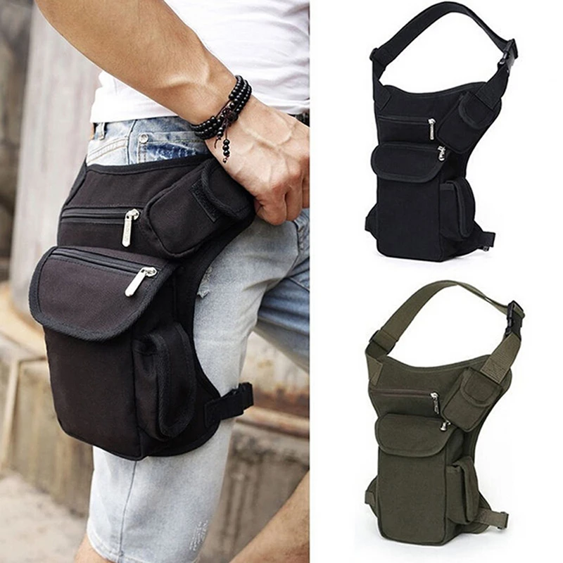 Canvas Waist Thigh Drop Leg Bag Tactical Motorcycle Riding Hip Fanny Pack 1pcs