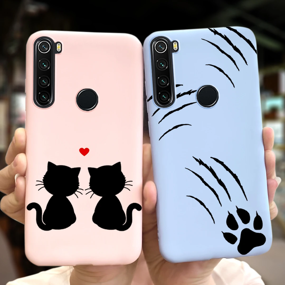 Cute Cartoon Cat Cover For Xiaomi Redmi Note 8 Case Redmi Note 8T Candy Silicone Back Cover For Redmi Note8 Pro 8 T Soft  Capas