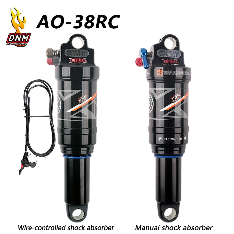 DNM AO-38RC Mountain Bike Air Rear Shock 165/190/200/210mm MTB Downhill Bicycle Coil Rear Shock Wire ontrol/Hand Control