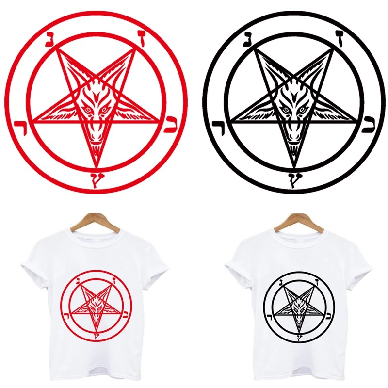heat-sensitive Clothing sticker Satan Demon 666 iron on patches Appliques on clothes transfer fusible custom patch free shipping