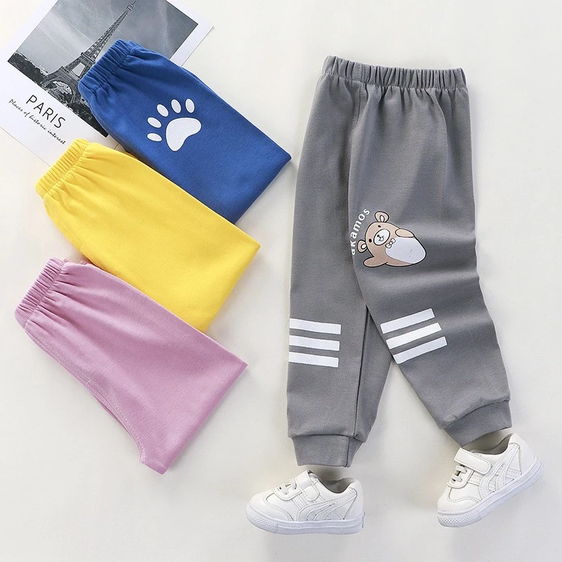 Children's Solid Color Track Pants Children Clothing For Baby Boys Pants Kids Girls Autumn Outdoor Sweatpants