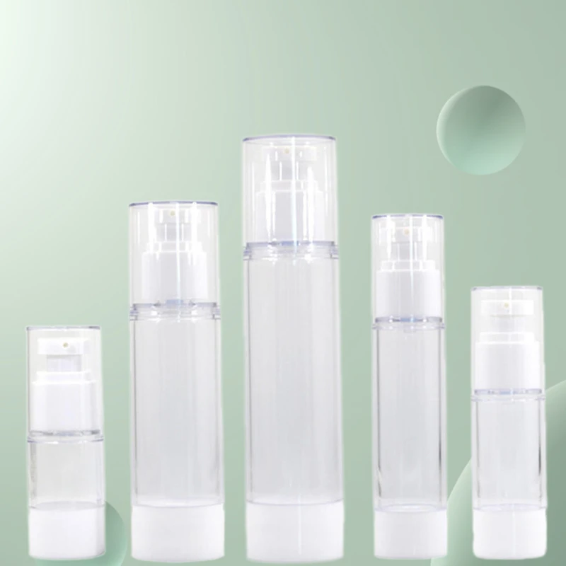 1pc Empty Serum Bottles Vacuum Pump Bottles Travel Use Plastic Lotion Refillable Bottles Cosmetic PP Cream Airless Bottles