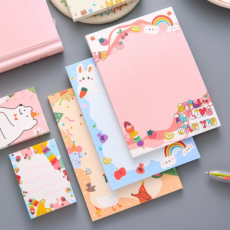 Yisuremia Kawaii Sweetheart 50/100 Sheets Memo Pads Note Paper Message Cute Decorative Notepad Office Stationery School Supplies