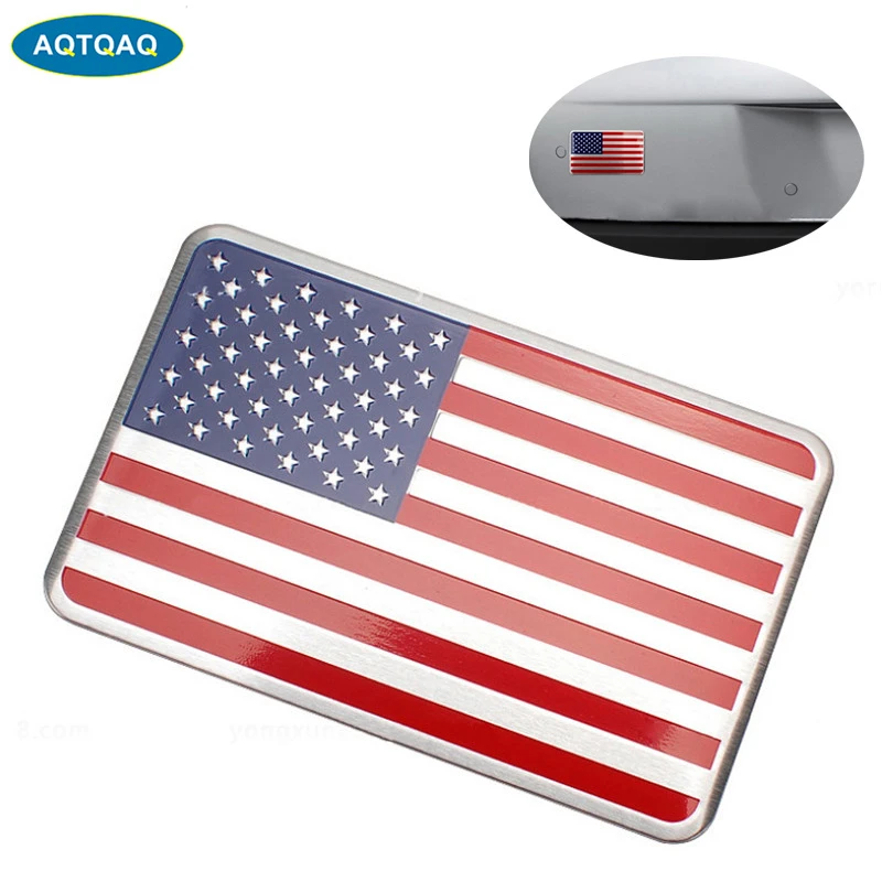 AQTQAQ Metal American US Flag Car sticker logo Emblem Badge Car Styling sticker