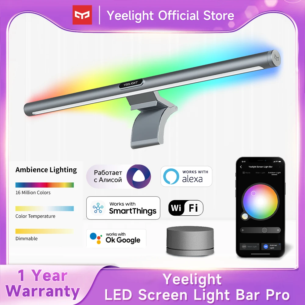 Yeelight RGB Screen LED light Bar Pro Eyes Protection Dimmable Colorful PC Computer USB Lamp Display Hanging Light miHome