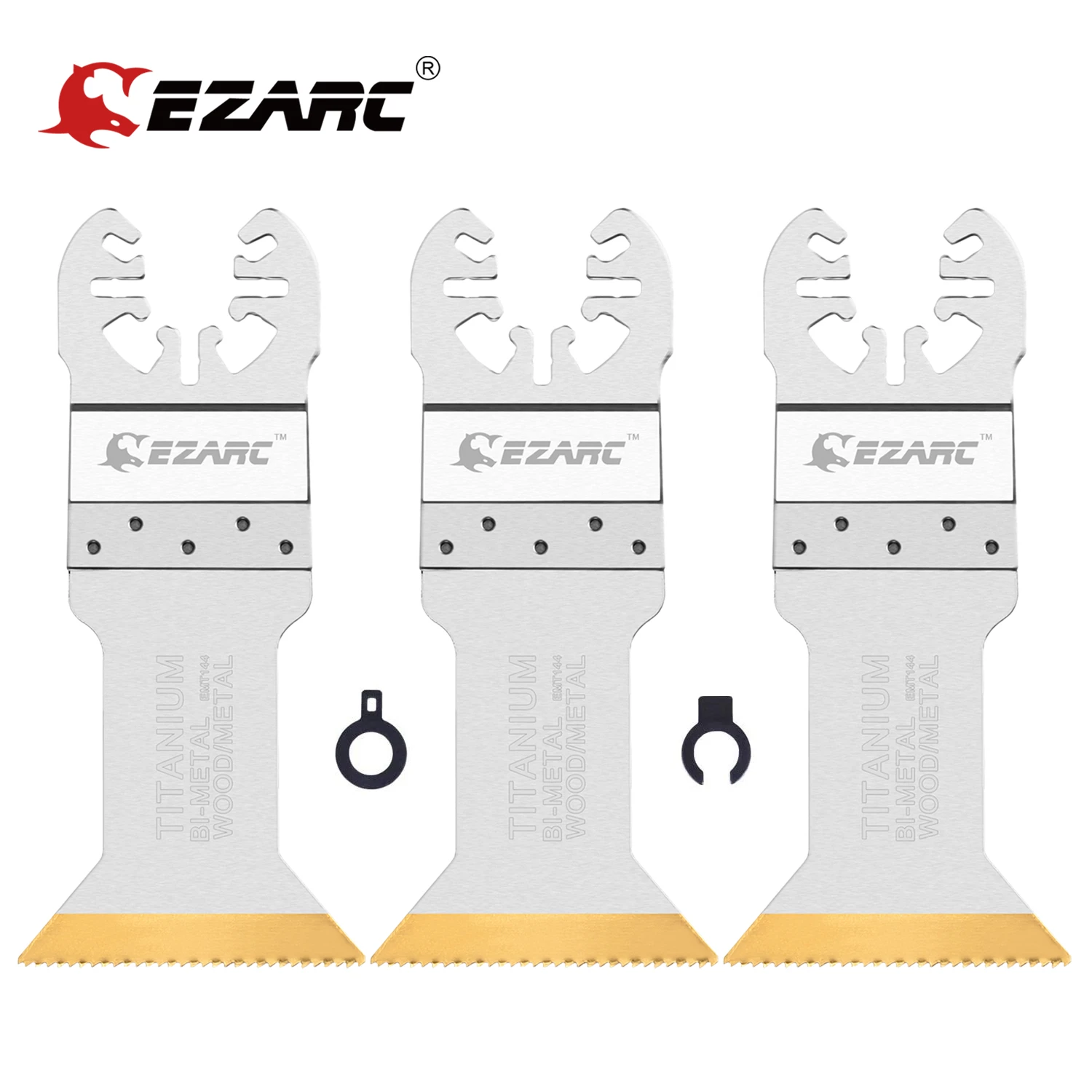 EZARC Titanium Oscillating Multitool Blades Power Cut Saw Blades for Wood, Metal and Hard Material, 3-Pack