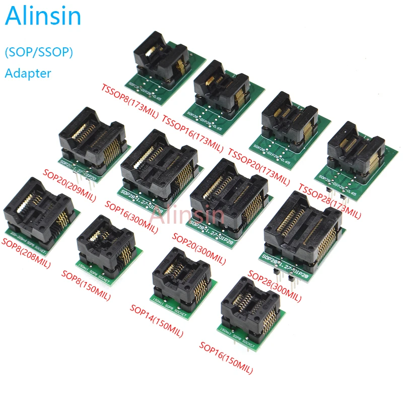 SOP8/SOP14/SOP16/SOP20/SOP28/SSOP8/SSOP16/SSOP20/SSOP28 TO DIP programmer adapter socket 150MIL 208MIL 300MIL 173MIL DIP8 DIP28