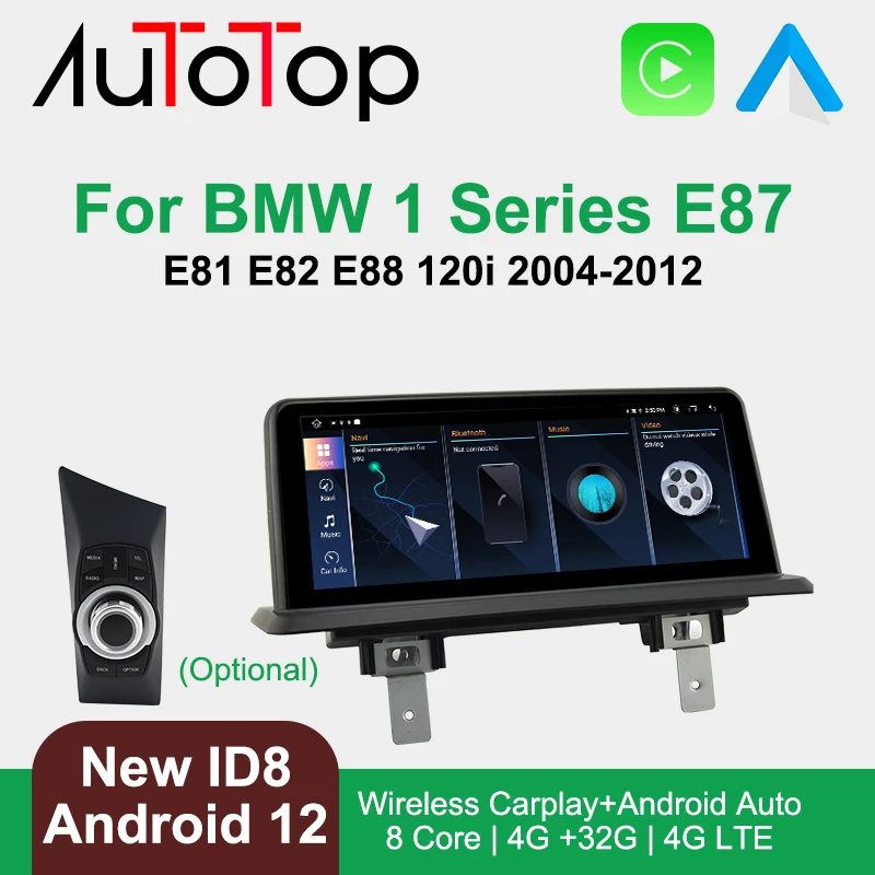 AUTOTOP Car Multimedia GPS Navigation Android 10 For 1 Series 120i E87 E81 E82 E88 CCC CIC 2005-2012 Car Stereo Player Idrive