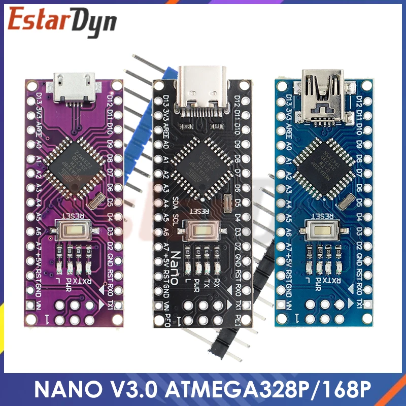 Nano 3.0 Mini Type-C Micro USB With the bootloader compatible Nano controller for arduino CH340 USB driver 16Mhz ATMEGA328P