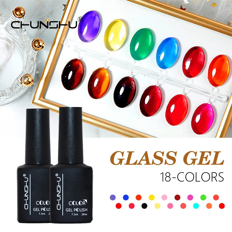 CHUNSHU New 7ml Transparent Jelly Gel Glass White Pink Candy Uvgel Nail Polish To Art Manicure Amber Glaze UV LED Vanish Lacquer