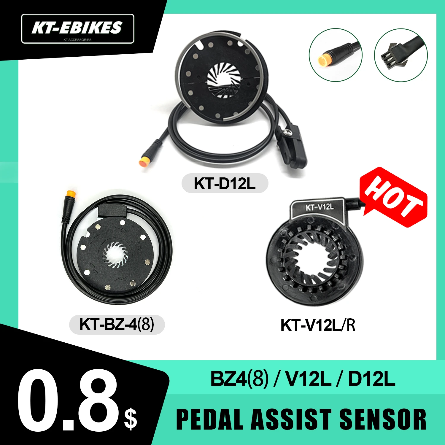KT kunteng eBike PAS Sensor BZ4 8 V12L D12L 6 8 12 magnet Dual Hall Sensors Pedal Assist Sensor for Electric Bike Bicycle Kit