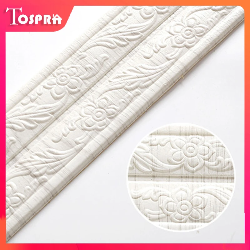 3D Wall Edge Strip Stickers Self-adhesive Waist Line Stickers Waterproof Baseboard Corner Waist Line Sticker Home Decorations