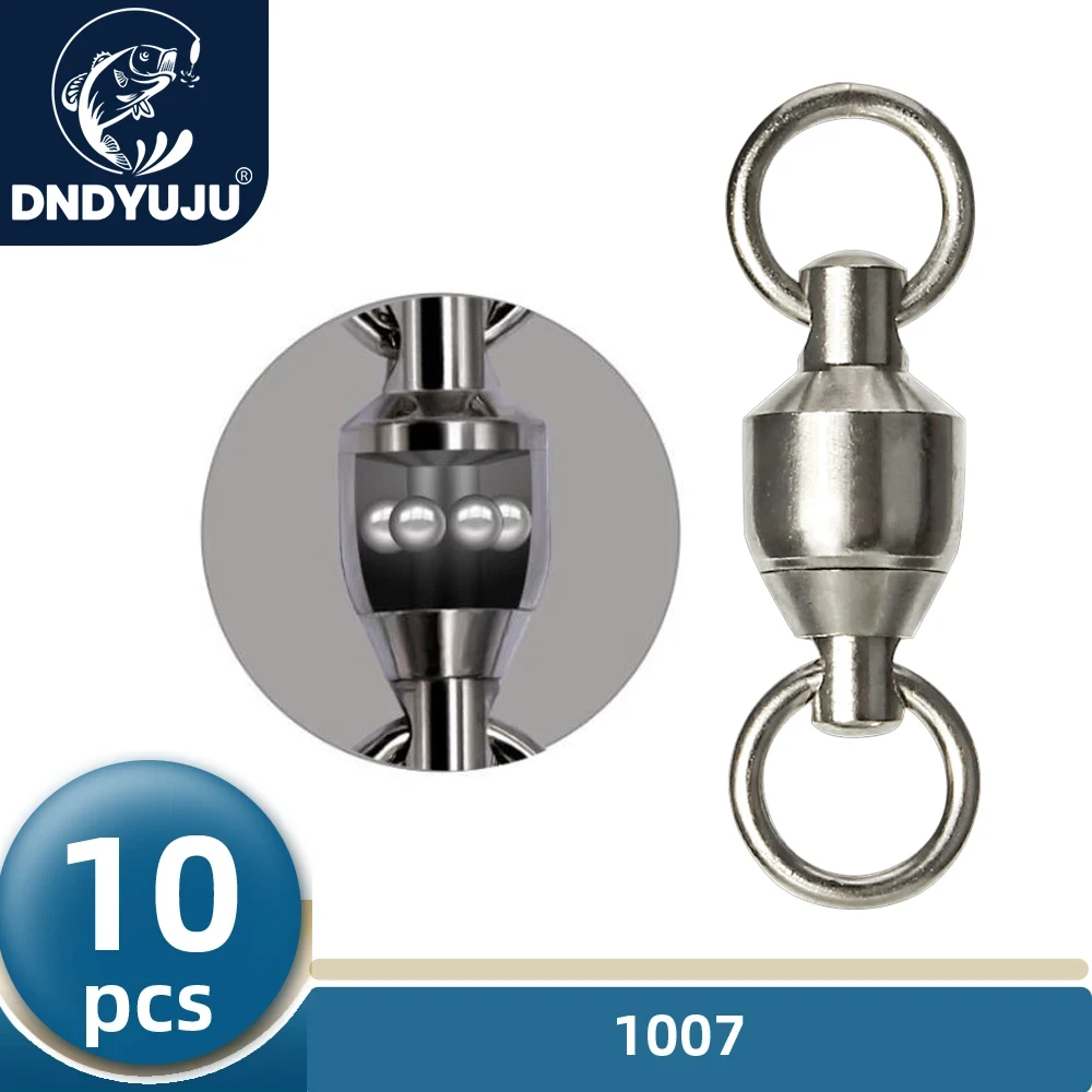 DNDYUJU 10X Stainless Steel Fishing Connector Rotating Bearing Fishing Accessories Ball Bearing Swivel Powerful Fishhook Tackle