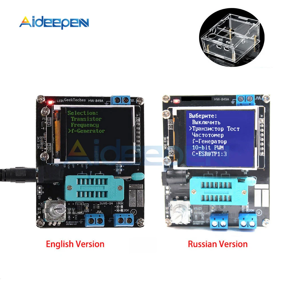 GM328A GM328B Transistor Tester LCR Diode Capacitance ESR Voltage Frequency Meter PWM DIY Kit with Case