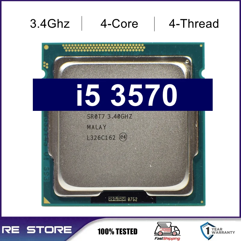 Intel i5 3570 Processor Quad Core 3.4Ghz L3=6M 77W Socket LGA 1155 Desktop CPU