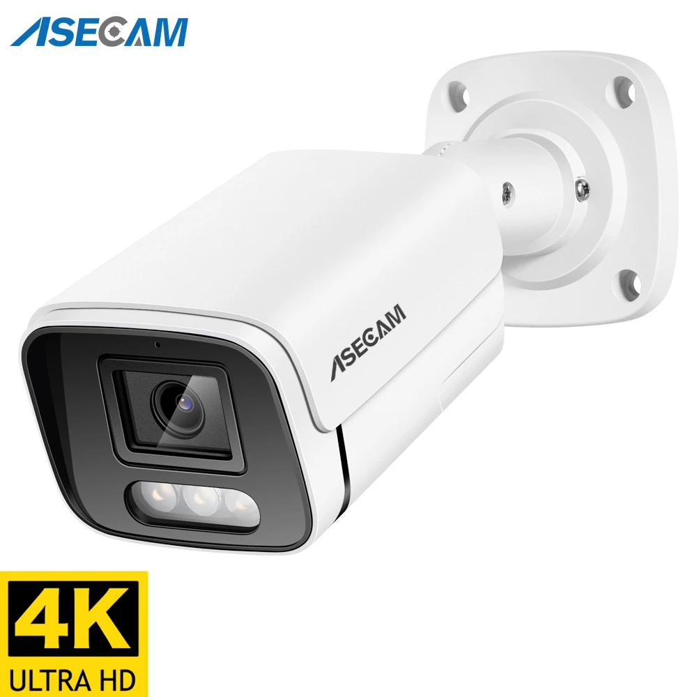 New 4K Ultra HD 8MP IP Camera Audio Outdoor POE H.265 Onvif Metal Bullet CCTV Home 4MP Array infrared Security Camera