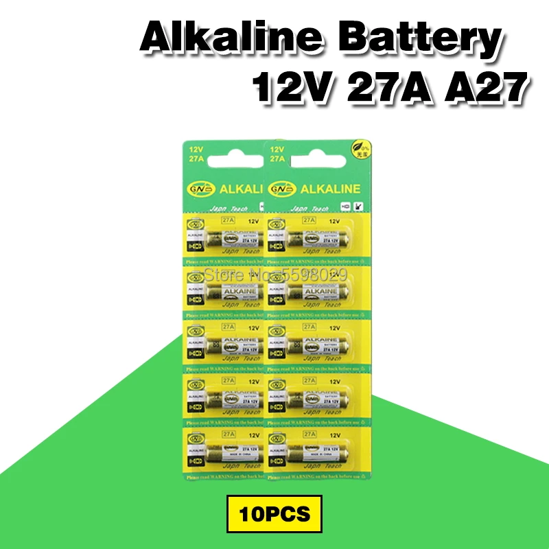 10pcs/lot 27A A27 12V Dry Alkaline Battery Cells 27AE 27MN A2 L828 High Capacity Car Remote Toys Calculator DoorBell