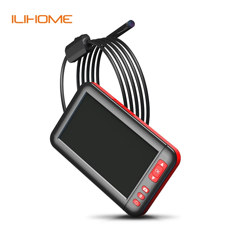 F200 Screen Inspection Endoscope Camera HD1080P 8MM Lens 8 LEDs IP67 Waterproof Borescope 4.3 Inch HD Screen Camera Car Monitor