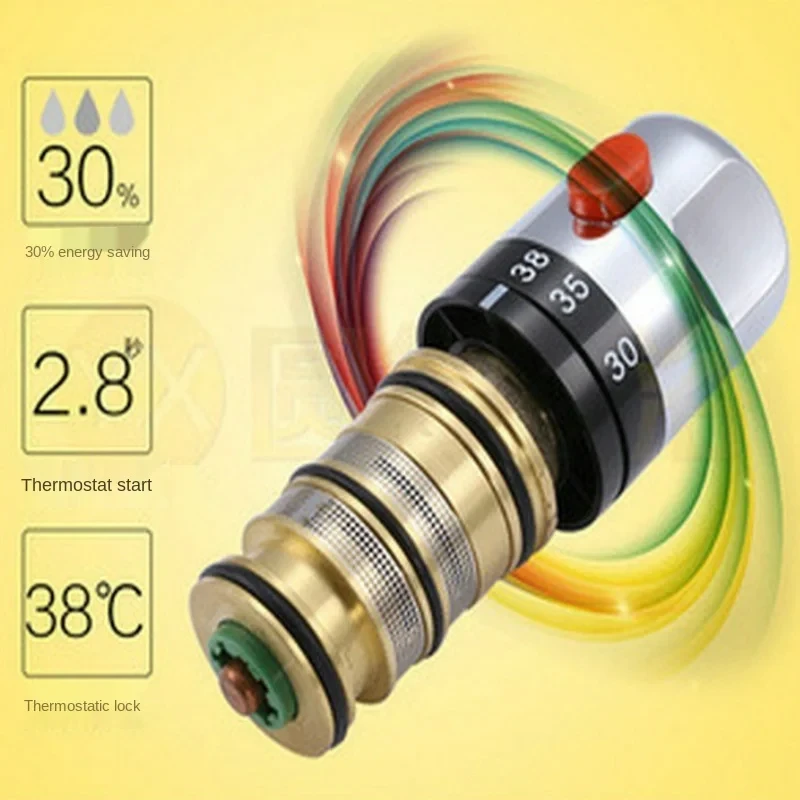 Brass Thermostatic Mixing Valve Temperature Control Ceramic Valve for Solar Water Heater Valve Parts Ceramic Cartridge MJ911