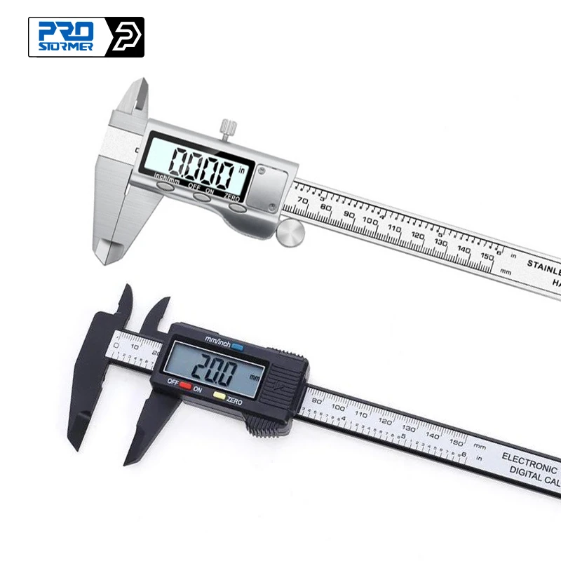 0-150mm Vernier Caliper Stainless Steel/Plastic LCD Digital Caliper 6 inch Instrument Depth Measuring Tools by PROSTORMER