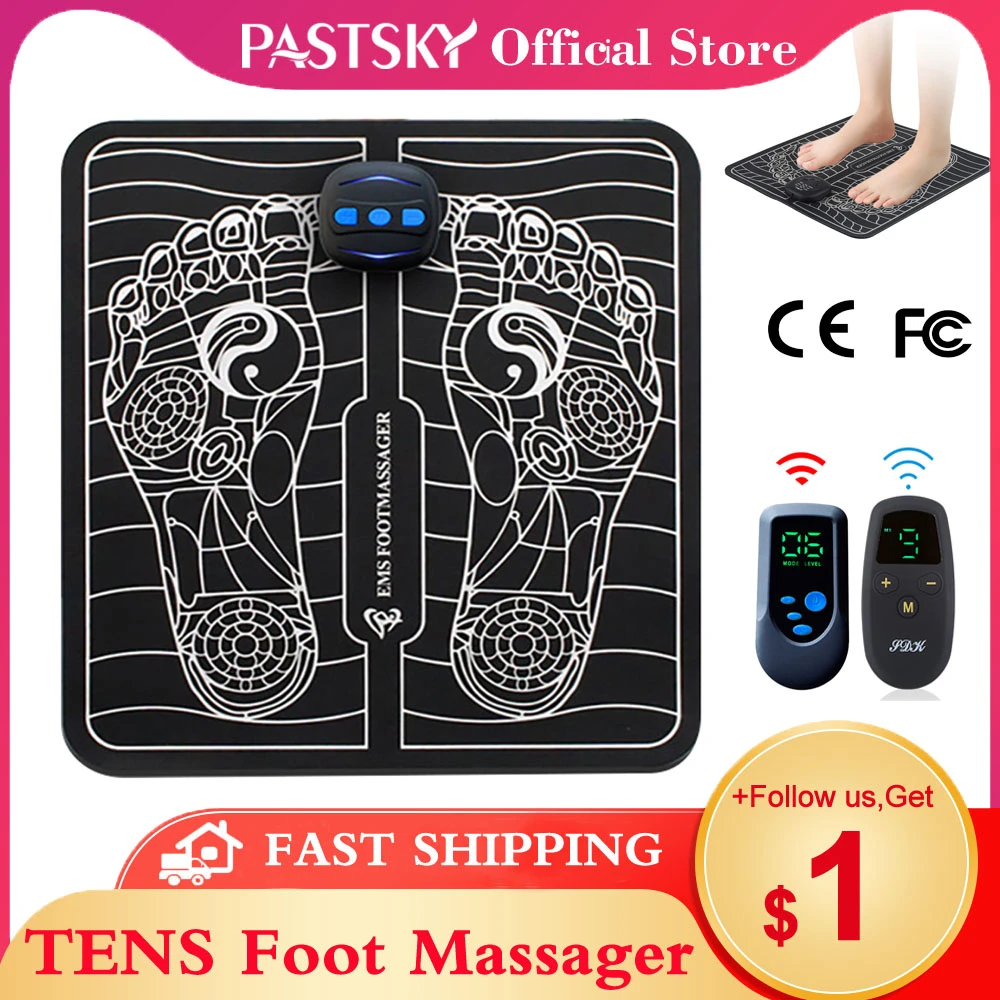 EMS Foot Massager Electric Intelligent Muscle Stimulation Pulse Acupuncture Therapy USB Charge Voetmassage Apparaat Pain Relief