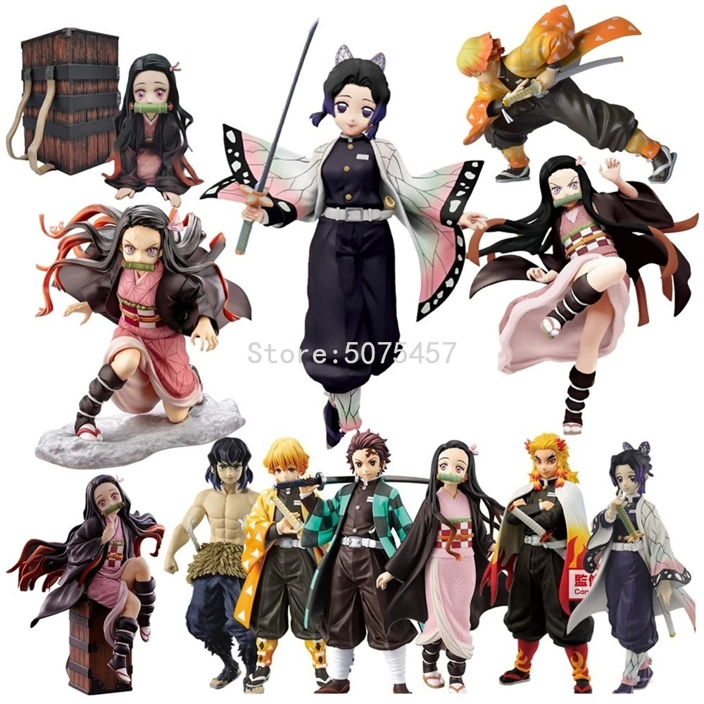 15cm Demon Slayer Anime Figure Kisatsutai Agatsuma Zenitsu Action Figure Kamado Tanjirou Figure Kamado Nezuko Figurine Model Toy