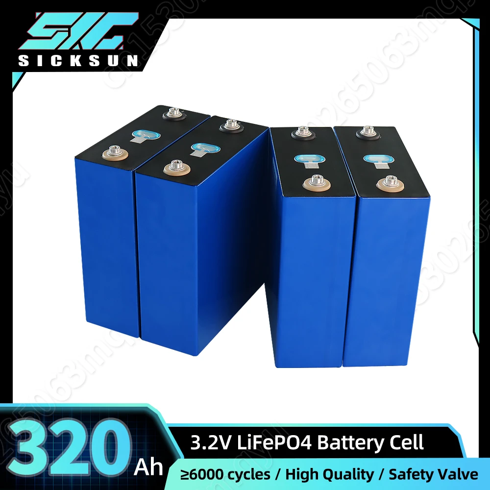 Lifepo4  Rechargeable Battery Pack 3.2V 310AH BRAND NEW 4PCS 12V 320AH Grade A DIY Cells EU US Tax Free With Busbars