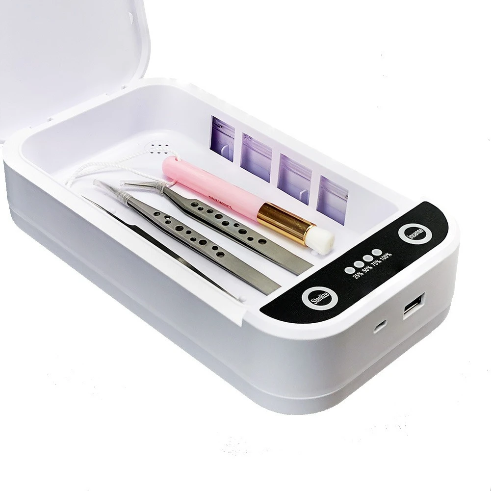 UV Light Sanitizer Box Tweerzers sterilizer Portable UVC Disinfectant  Aroma Function Phone Cleaner for Eyelash Extension Tool
