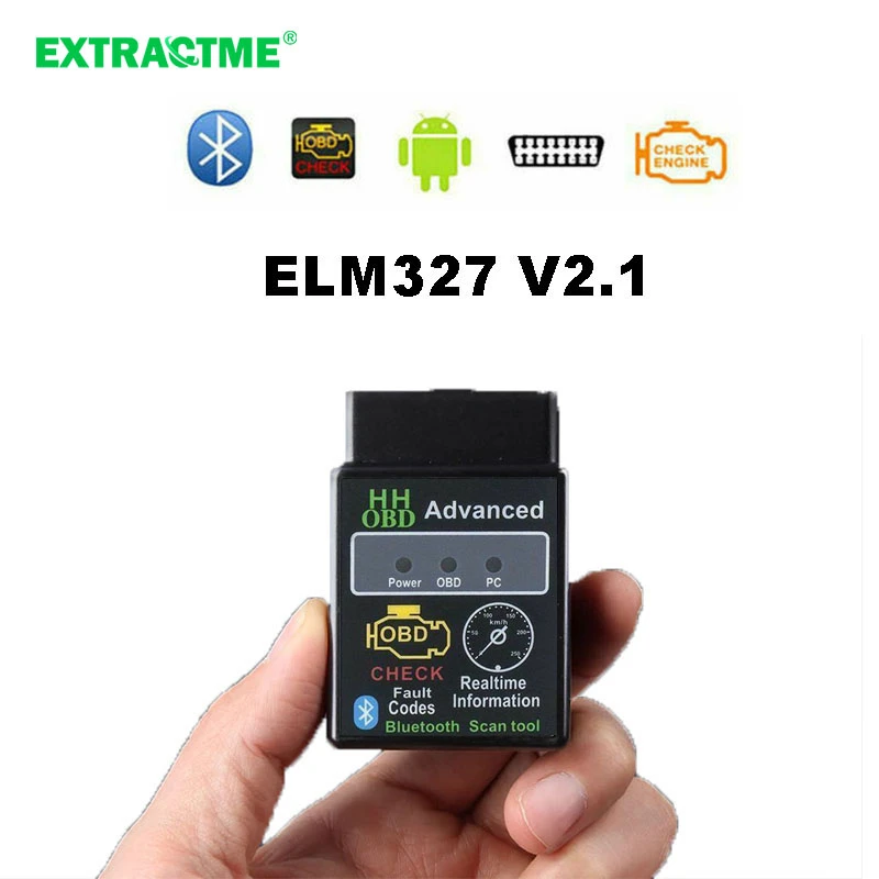 OBD2 HH OBD ELM327 V2.1 Bluetooth OBD2 OBDII CAN BUS Check Engine Car Auto Diagnostic Scanner Tool Interface Adapter For Android