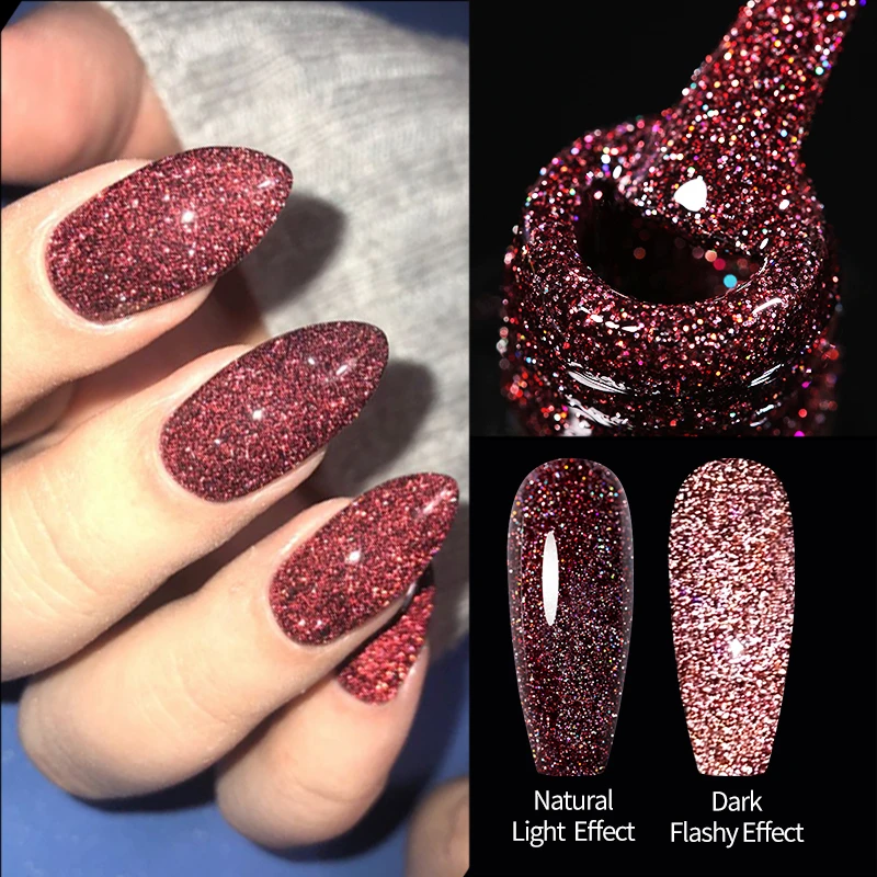 UR SUGAR Sparkling Gel Nail Polish Reflective Glitter Nail Gel Semi Permanent Nail Art Varnish For Manicures Need Base Top Coat