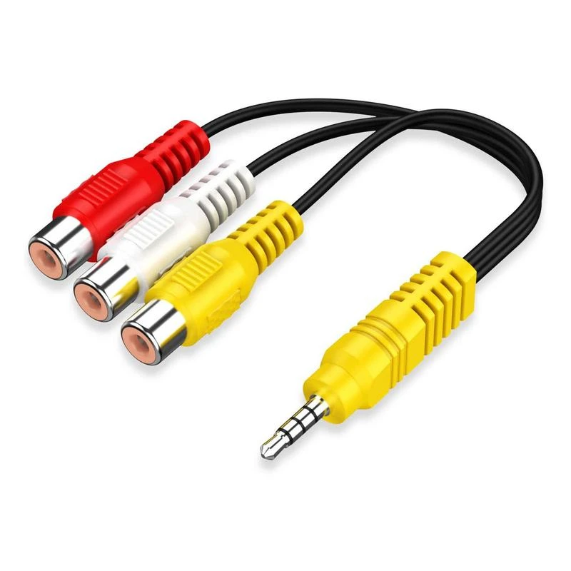 3.5MM To 3 RCA Cable Video Component AV Adapter Cable For TCL TV 3.5mm To RCA Red White And Yellow Female Video Cable TV Set