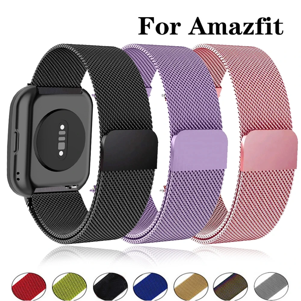 magnetic loop for For Amazfit GTS 3 2 Bip 2e strap GTS2 Mini GTR 3 2 42/47mm 20mm 22mm Bracelet samsung galaxy watch 4/classic