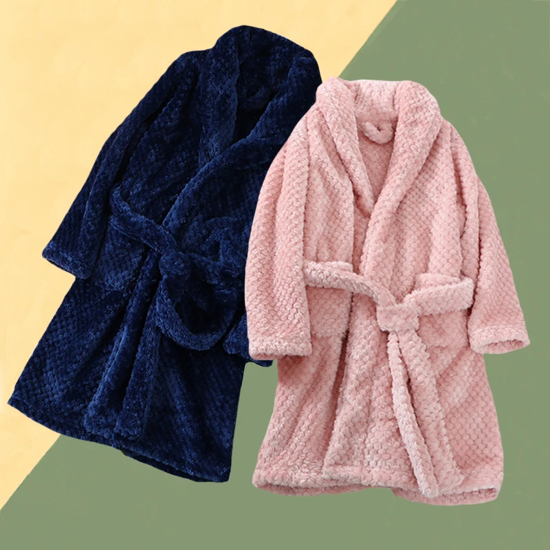 Autumn Winter Kids Sleepwear Robe 2020 Flannel Warm Bathrobe For Girls 4-18 Years Teenagers Children Pajamas For Boys