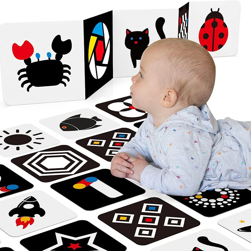 Montessori Baby Visual Stimulation Card Black White Flash Cards Learning Flashcard SensoryToys for Infants Early Education Cards
