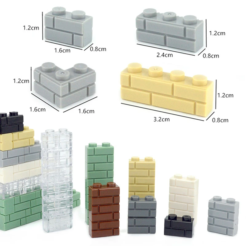 DIY Building Blocks Wall Figures Bricks Thick 1x2 1x3 1x4 L Dots MOC City Construction Toys Size Compatible With 98283 15533