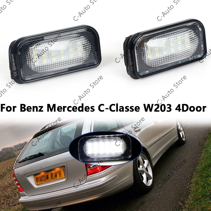 2pcs/set LED License Plate Light Bulb No Error Canbus For Benz Mercedes C-Classe W203 4Door 2001-2007 car-styling