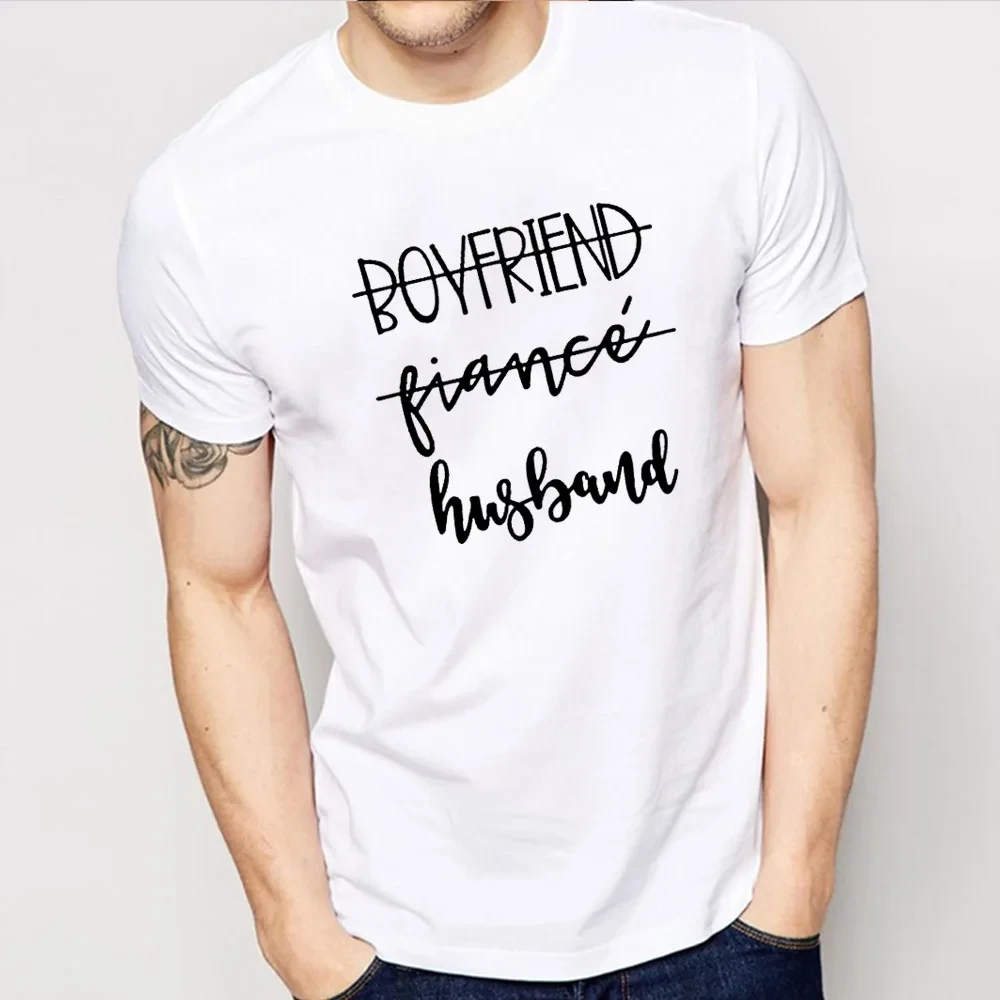 Boyfriend Fiance Husband T-Shirt Future Mr White Tee Fiance Shirt Bachelorette Party Tops Trendy Casual Tshirt Engagement Gift