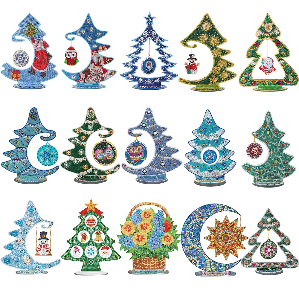 5D DIY Diamond Painting Christmas Tree Craft Home Ornaments Resinstone Mosaic Christmas Decoration for home Navidad Gifts