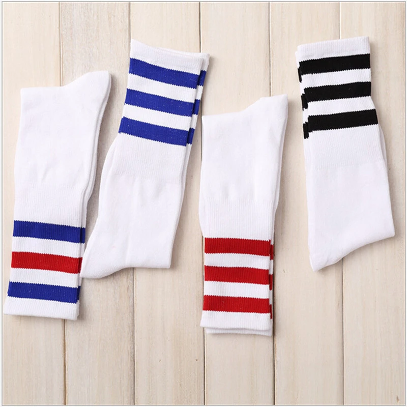 New Men/Women 3 Three Stripes Cotton Socks Retro Old School  Hiphop Skate Long Short  Meias  Harajuku White Black Winter Cool