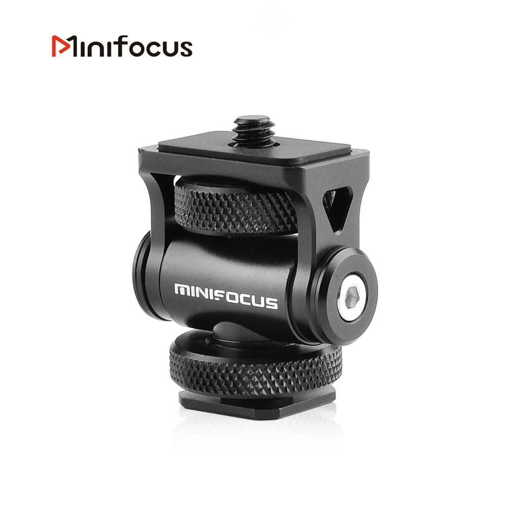 Minifocus Monitor Holder Cold Shoe Mount for Camera Field Monitors Microphone Hot Shoe 180 Degree Adjustable Mount Bracket