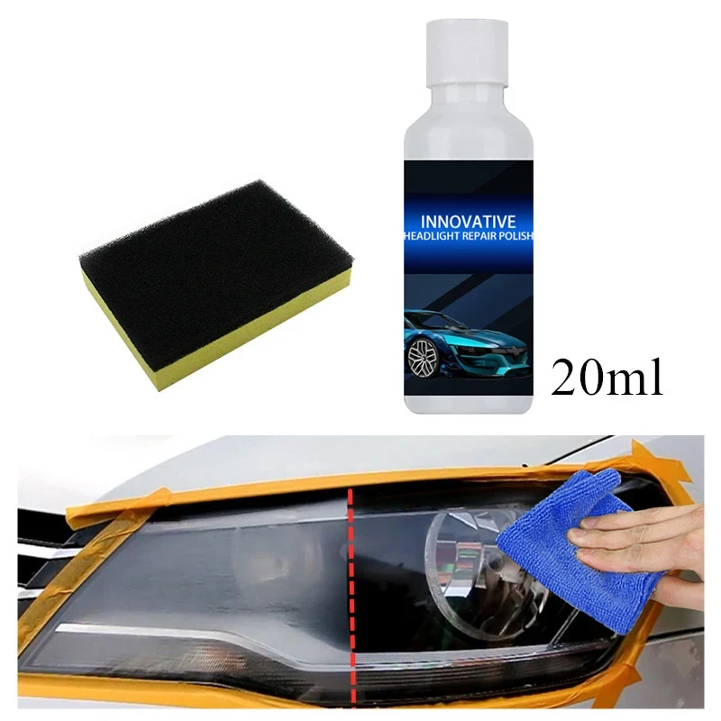 News 20ML Car Headlight Repair Coating Solution Repair Kit Oxidation Rearview Coating Headlight Polishing Anti-scratch Liquid