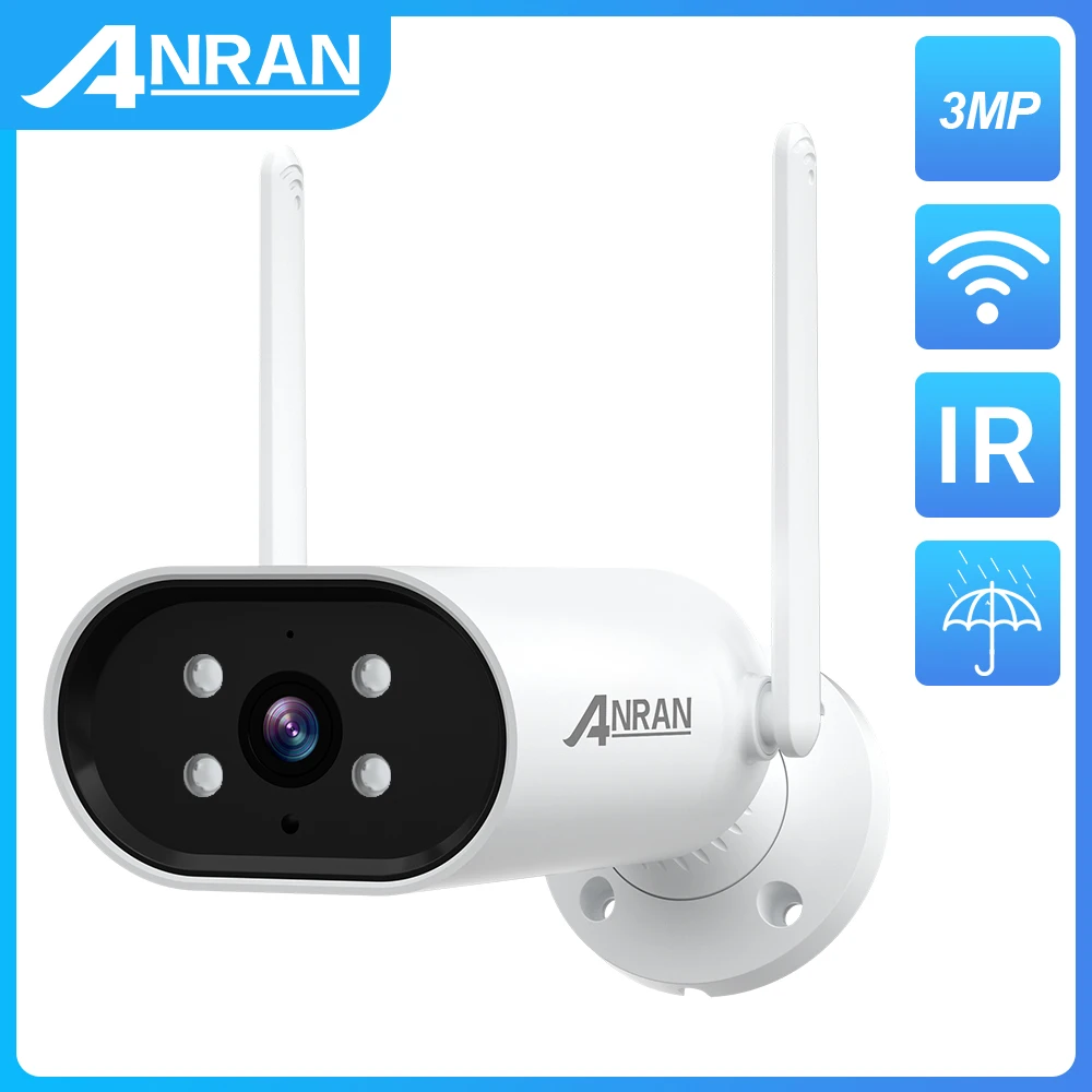 ANRAN Wireless Video IP Camera 1080P HD Outdoor Surveillance Security Camera Two Way Audio IR Bullet Wifi Camera