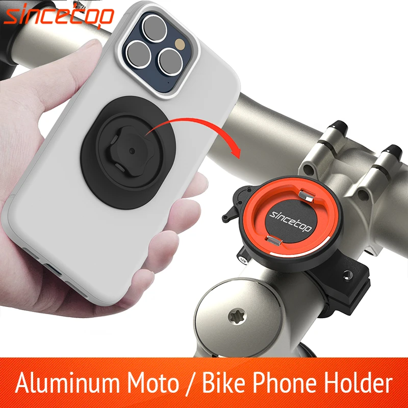 Universal Motorcycle Mountain Bike Mobile Phone Holder Bicycle Moto Aluminum Quick Mount Stand MTB Handlebar Stem Bracket