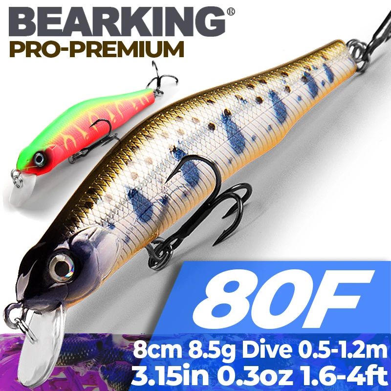 Bearking 8cm/8.5g magnet system quality fishing lure,assorted color minnow crank 2017 hot model crank bait excellent paint