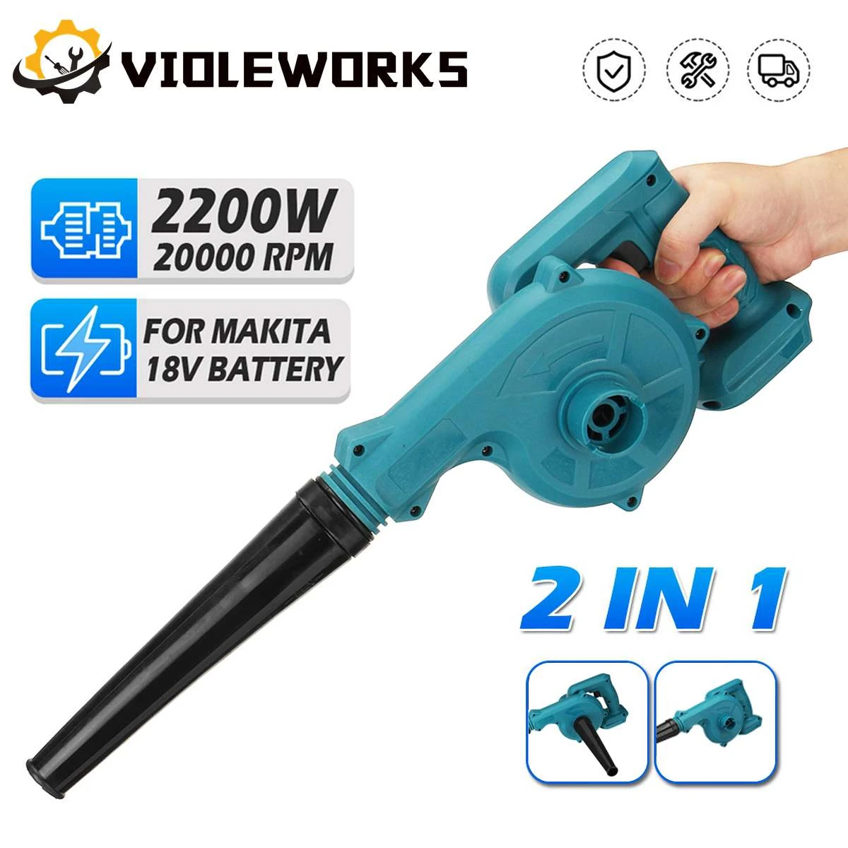 Electric Air Blower Cordless Handheld Leaf Computer Dust Collector Rechargeable Power Tool Cleaner For Makita 18V Battery