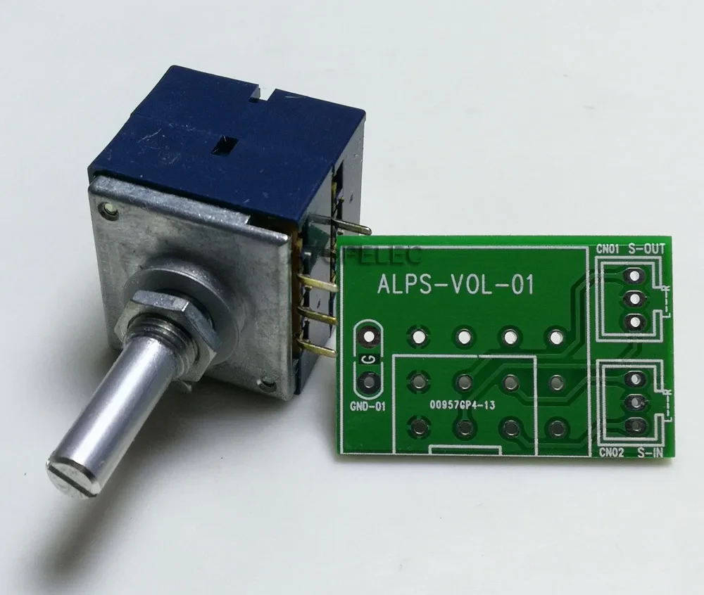 1pc Japan ALPS RK27 Volume LOG Stereo Potentiometer 2-gang Dual 10K/20K/50K/100K/250K/500K Slotted Shaft + PCB